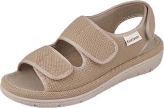 Garonne Womens Slippers Adjustable Open Toe with Ankle & Instep Straps and Arch Support Summer Slippers for Women Indoor Outdoor, beige, 6.5 UK