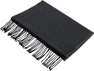 Brooks Brothers Double-Faced Wool Scarf - Heren - Wintersjaals - Grijs - ONE Size - Wol - Accessoires