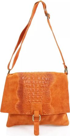 Generic Womens Real Suede Leather Snake Skin Pattern Small Shoulder Messenger Handbag Cross Body Side Bag For Ladies (Orange)