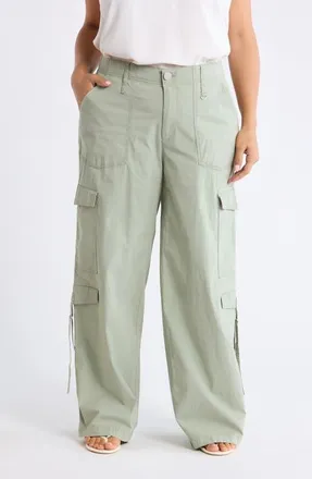 Wit & Wisdom Skyrise High Rise Wide Leg Pants in Eucalyptus at Nordstrom, Size 22W