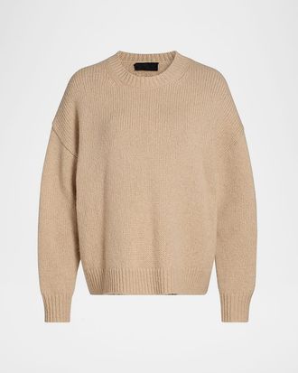 Nili Lotan Chassy Baby Camel Wool Crewneck Sweater
