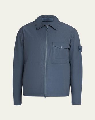 Stone Island Mens Ghost Cotton Zip-Front Shirt Jacket