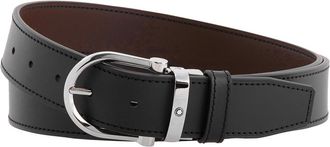 Montblanc Reversible Leather Belt with Horseshoe Buckle