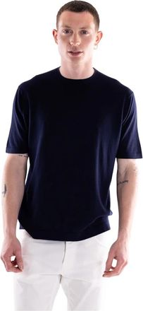 People of Shibuya AKA 790 Knit T-Shirt - Heren - T-shirts - Blauw - L - Katoen - Tops