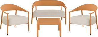 Habitat et Jardin Conjunto De Jard&iacute;n De Metal Y Pl&aacute;stico <> - 4 Plazas - Naranja