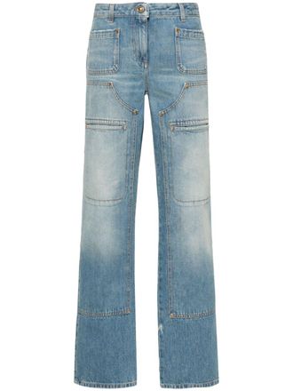 Palm Angels Knee Panel Mid Rise Straight Jeans