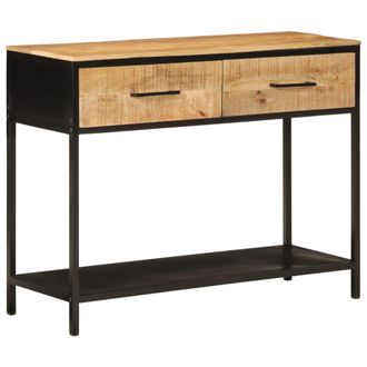 vidaXL Vidaxl - Mesa Consola Madera Maciza De Mango Y Hierro 100x35x76 Cm