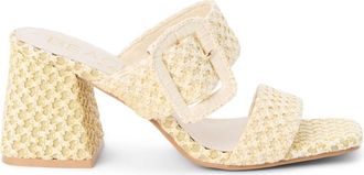 Matisse Footwear Womens Lucy Block Heel In Raffia French Vanilla