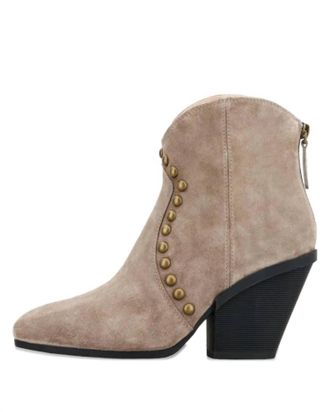 Hogan Womens H581 Suede Cowboy Boots In Beige