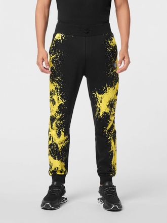 Plein Sport Abstract Print Jersey Jogging Trousers with Logo