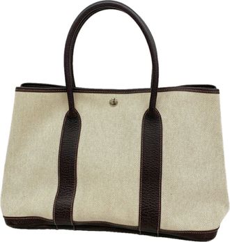 Herm&egrave;s Brown Toile H Tote Bag (Pre-Owned)