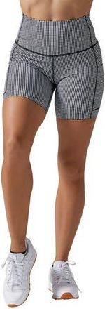 Tavi Stash & Dash Biker Short 6 in Houndstooth at Nordstrom, Size Xx-Large