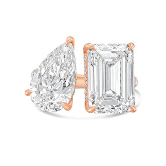 Diana M. Jewels 18KT ROSE GOLD 2 STONE LAB GROWN DIAMOND FASHION RING WEIGHING 5.00 CTS TW