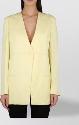 Jil Sander v-neckline jacket back slit
