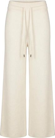 Moorer Loose Lightweight Pants - Dames - Wijde Broeken - Beige - L - Wol - Broeken