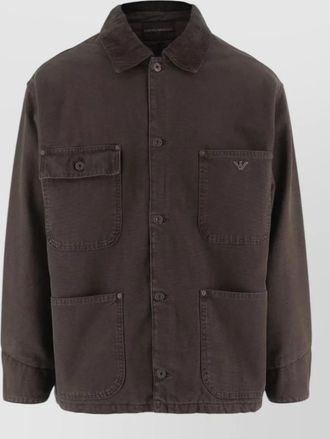 Emporio Armani cotton single breasted coat