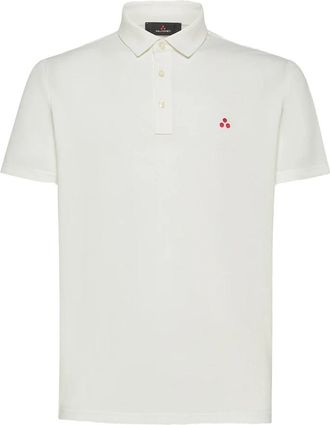 Peuterey Klassiek Logo Geborduurd Poloshirt - Heren - Polos - Wit - XL - Katoen - Tops