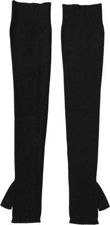 Dolce & Gabbana Black Wool Knitted Long Fingerless Mens Gloves