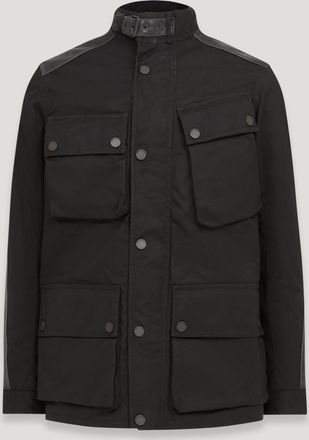 Belstaff Trackmaster Motorcycle Jacket Mens Waxed Cotton Black Size 3XL