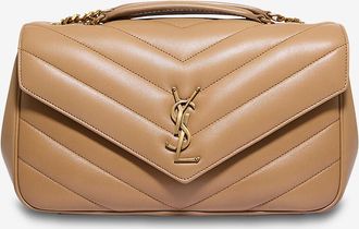 Saint Laurent Gesteppte Lederschultertasche Loulou Medium
