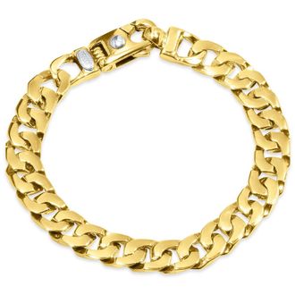 Pompeii3 Braccio Mens 28 Gram Round Curb Link Solid Silver Bracelet 8.5 Size: 8.5