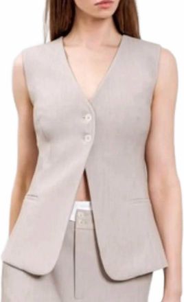 Moon River Reece Vest In Taupe