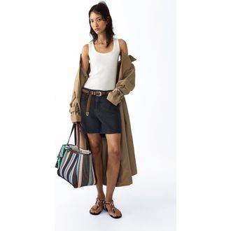 H&M High-waist denim shorts in Dark Gray at Nordstrom, Size 18