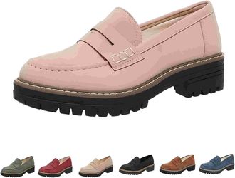 Generic Loafers for Women UK,Orthopedic Platform Penny Loafer,Womens Loafers & Moccasins,Womens Slip-On Shoes,Comfort Low Top Suede Leather Shoes,Light Weight