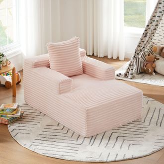 STILVORA Divano Modulare In Velluto A Coste Con Funzione Letto E Cuscino, Senza Montaggio, Rosa