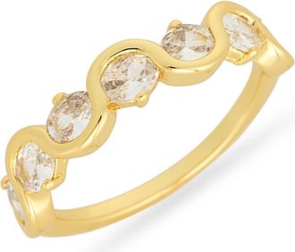 Nordstrom Rack Cubic Zirconia Band Ring in Clear- Gold at Nordstrom Rack, Size 6
