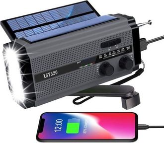 OEM Radio De Emergencia Solar Con Manivela - Radio - Radio De Emergencia - Radio Meteorol&oacute;gica - Radio De Respaldo - Emergencia - M&uacute;sica - Noticias - Kit 