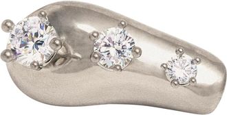 Panconesi Accessoires, Dames, Grijs, ONE Size, Diamanti Oor Cuffs