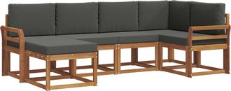 vidaXL Conjunto De Sof&aacute;s De Exterior 6 Uds. Natural Y Antracita Vidaxl