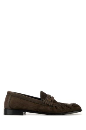 Saint Laurent Mud Suede Loafers