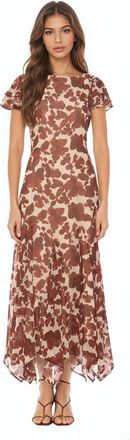 Alexia Admor Kaelith Ruffle Sleeve Midi Dress in Red Floral at Nordstrom, Size 12
