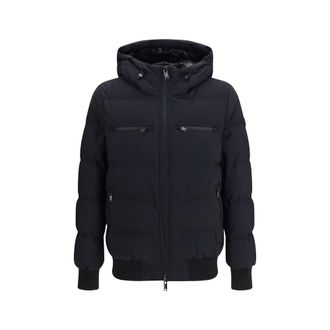 Moose Knuckles Black Nylon Full-Length Mens Jacket