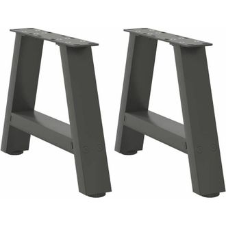 vidaXL Patas Para Mesa De Centro En Forma De A (2 Unidades), Antracita, 30 X (30-31) Cm, Acero Vidaxl