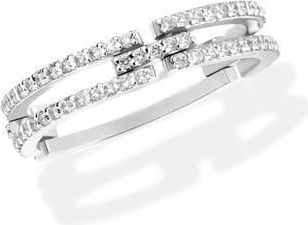 Lana Jewelry 14K Gold Skinny Tag Diamond Link Ring in White Gold at Nordstrom, Size 6