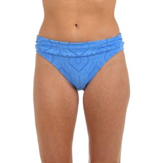 La Blanca Mantra Medallion Shirred Hipster Bikini Bottoms in Chambray at Nordstrom Rack, Size 4