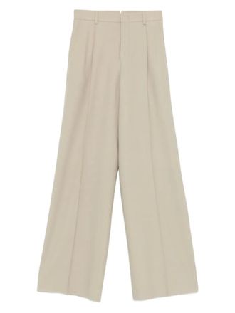 Cellar Door wide-leg high-waisted trousers - women - Spandex/Elastane/Virgin Wool/Polyester - 36 - Neutrals