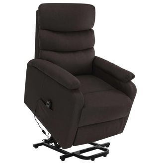 vidaXL Silla De Masaje Elevable De Tela Marr&oacute;n Oscuro Vidaxl