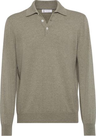 Brunello Cucinelli Polo-style sweater in Olive at Nordstrom, Size 52 It