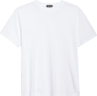 Tom Ford Short Sleeve Crewneck T-Shirt in Chalk at Nordstrom, Size 40 Us