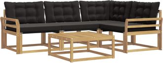 vidaXL Conjunto De Sof&aacute;s De Exterior 5 Uds. Blanco Y Negro Vidaxl