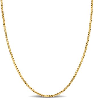Amour 1.6mm Hollow Round Box Link Chain Necklace in 10k Yellow Gold - 24 in