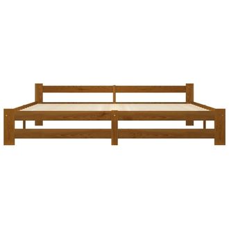 Berkfield Home Elegant Bed Frame Honey Brown Solid Pine Wood 200x200 cm