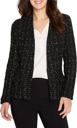 Nic+Zoe Nic+Zoe Petite Metallic Grid Knit Jacket