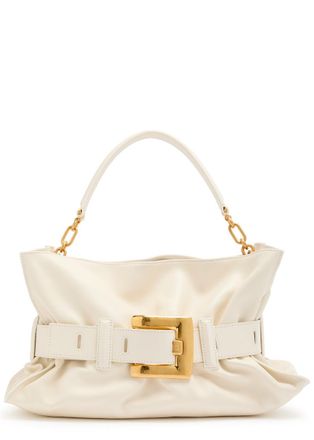 Balmain Anthem Medium Leather Shoulder bag - Cream - One Size