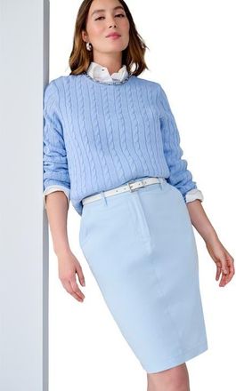 Jessica London Stretch Cotton Chino Skirt in Azure Mist at Nordstrom, Size 20
