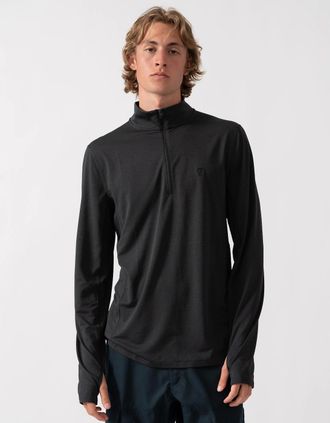 Fj&auml;llr&auml;ven Mens Fjallraven Abisko Day Hike Half Zip Mens Long Sleeve Top - Black 550 - Size: 40